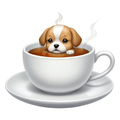 Light blown and black tea cup dog sticker