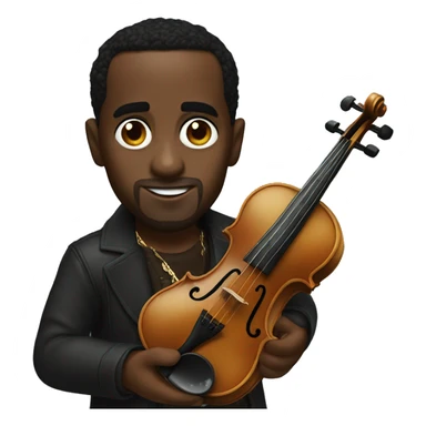 P Diddy holding a violin. sticker