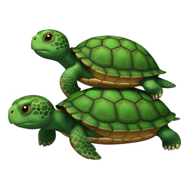 a turtle on the back of another turtle sticker