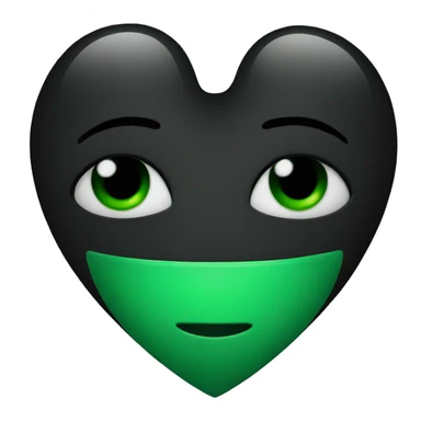 Half black and Green heart sticker