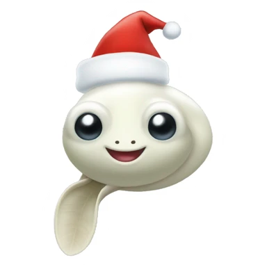 White tadpole wearing a Santa hat  sticker