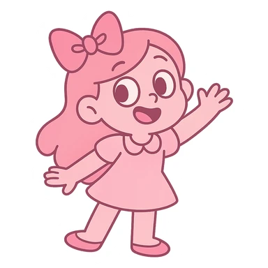 cute bow, pink and baby pink, pastel toon style sticker