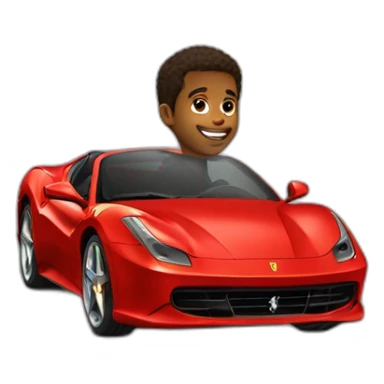 Garcon qui rentre dans une ferrari sticker