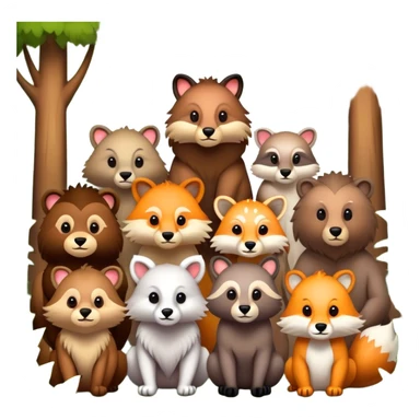 wild animals living in the forrest sticker