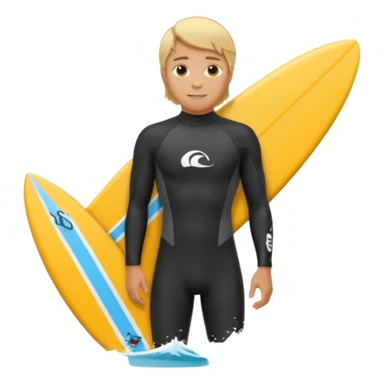 blonde haired white surfer with surfboard  sticker