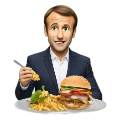 macron qui mange un kebab sticker