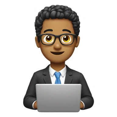 Nerd using computer  sticker