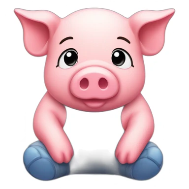 Ty-tulip-stuffed-pig-toy-slouching-sitting sticker