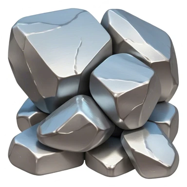 Cinematic Realistic Nickel Ore, Bright and shiny, with a rough, metallic surface reflecting light in soft, gleaming waves. The metal has a subtle luster and is both sturdy and raw in its form. Soft glowing outline, capturing the essence of durability and modern elegance in raw nickel ore. sticker