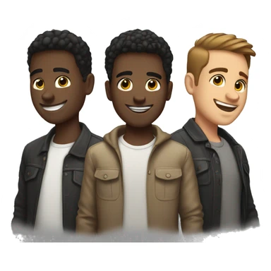 3 handsome guys are friends sticker