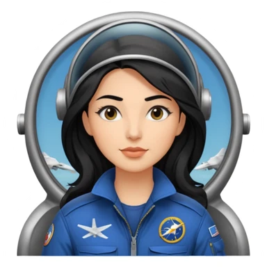 Femme cheveux long noir travaille dans le domaine de l'aéronautique gros sourcils haut du corps sticker