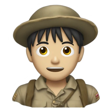 luffy in the trenches in world war 1 sticker