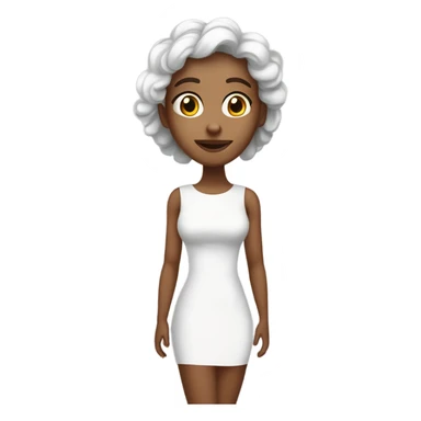 crie uma mulher loira com um vestido branco  sticker