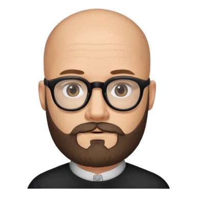 Homme chauve barbe et lunettes  sticker