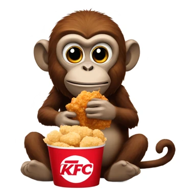 Monkey eating KFC sticker