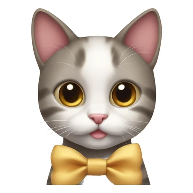 Cute cat with a bow sticker