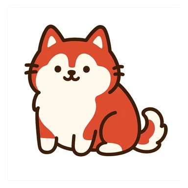 pusheen-style red siberian husky sticker