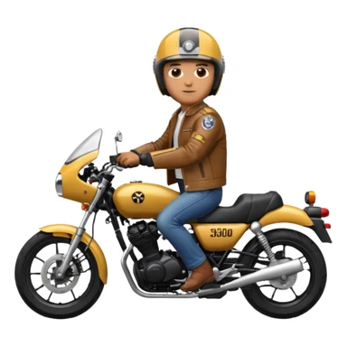 Man riding yamaha rd350 motorcycle sticker