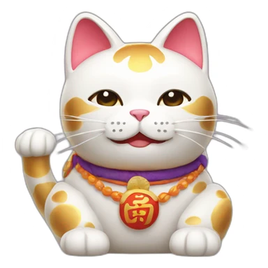 Japanese lucky cat sticker