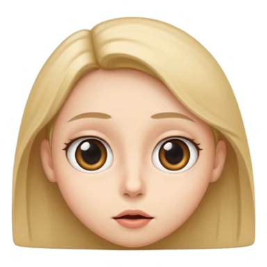 Big eyes and a straight line mouth sticker