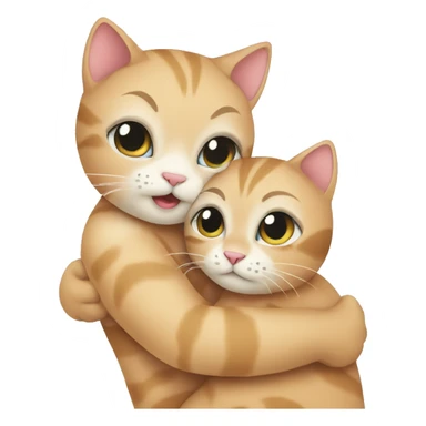 cat hugging her kitten sticker