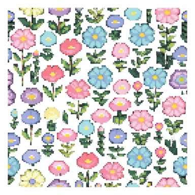 pastel flower garden sticker