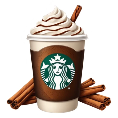 Starbucks coffee with cinnamon sticks sticker