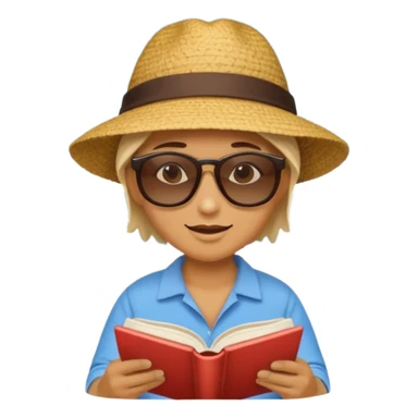 Reading a book at the beach. sticker