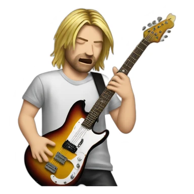 Kurt Cobain slamming guitar sticker