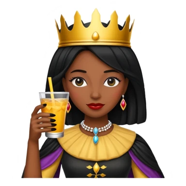 black queen with drink sticker