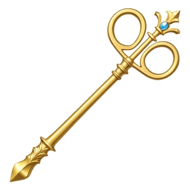 A golden sceptre in the shape of a “T” sticker