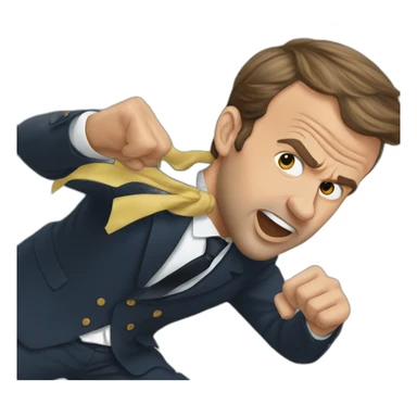 Emmanuel Macron fighting the wind sticker
