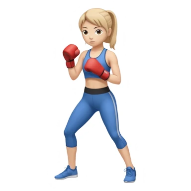 girl boxing with shirt on full body yoga outfit sticker
