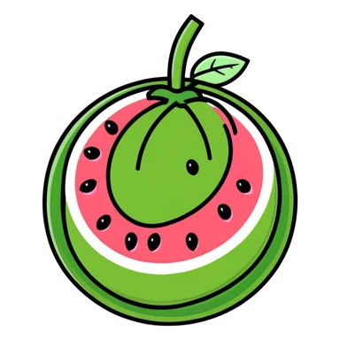 Watermelon with flowers sticker