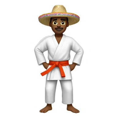 Karate man wearing a sombrero sticker