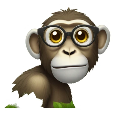 Monkey with spectacles and in tree sticker
