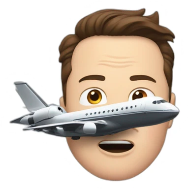 elon musk hit by a plane sticker
