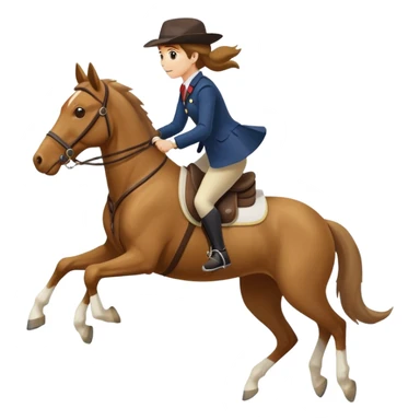 person riding a horse jumping over a dog sticker