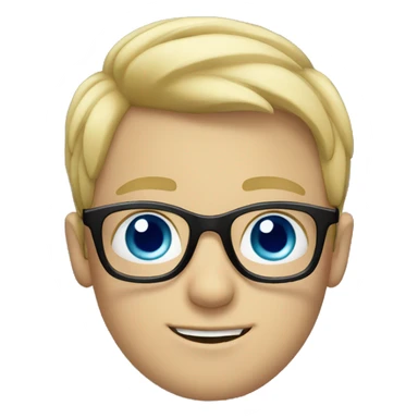 Boy with blue eyes, blond hair and glasses sticker