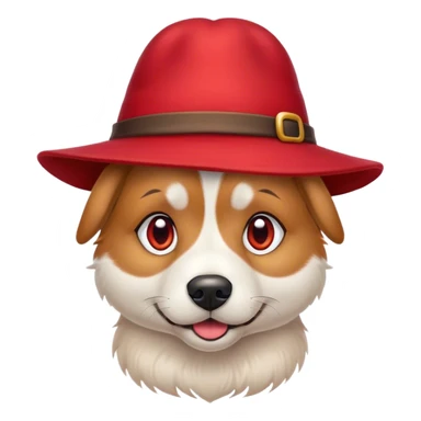 Un chien avec 2 couleur de yeux different qui porte un chapeau  sticker