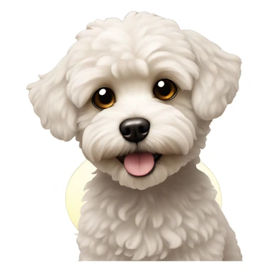 Maltipoo with sun behind sticker