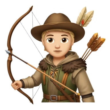The classic image of a hunter carrying a bow and arrow sticker