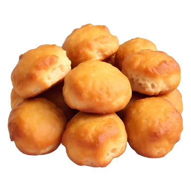 a single Dutch oliebollen, golden brown, minimal, isolated sticker
