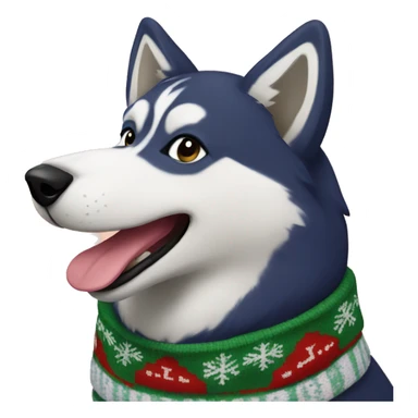 Husky wearing a Christmas sweater  sticker