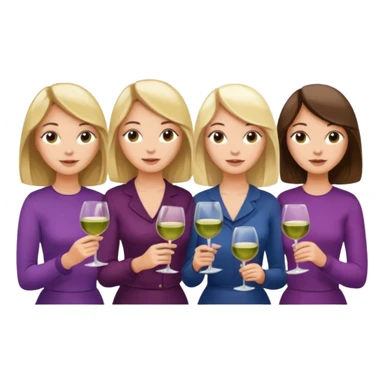 4 gals reading books with wine glasses. Two gals have bobs, two have long hair. There is a blonde and brunette hair colored gal for each haircut.  sticker