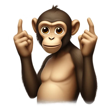 Monkey hold up 2 middle fingers  sticker