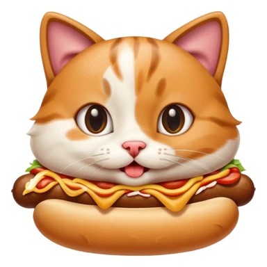 Cat eats hotdog sticker