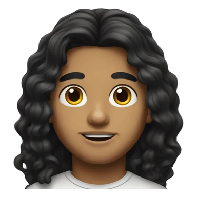 realistic portrait of a Mexican boy with long hair sticker