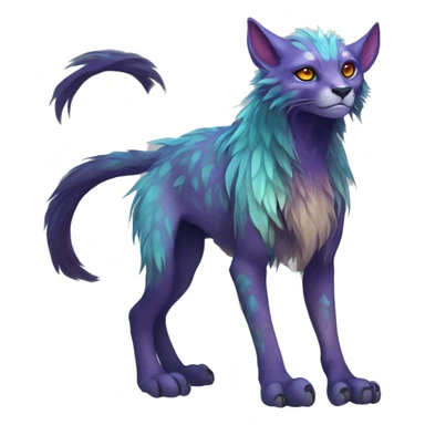 Colorful vernid fantasy creature LiLaiRa GriffSnuff Kamirah Falvie whiskers paws full body sticker