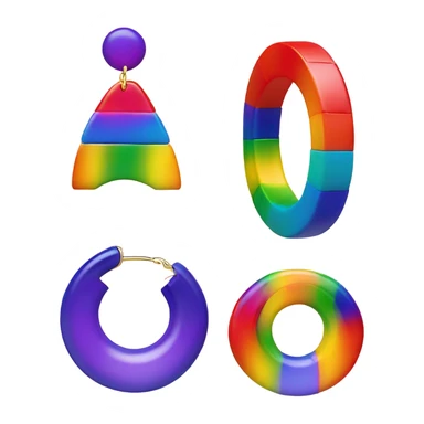 rainbow earrings sticker